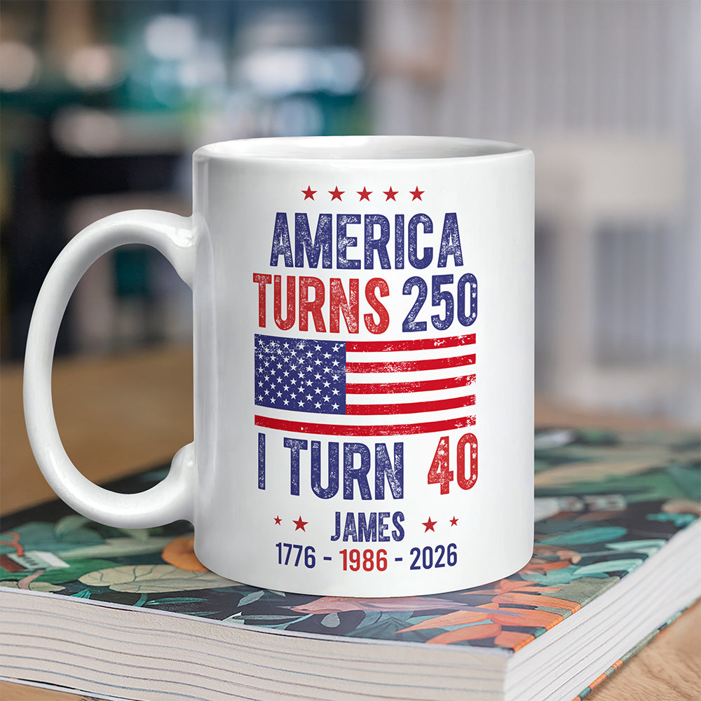 Personalized 250th Anniversary USA Mug Custom Name Gift HN590 - mug GradoCreations
