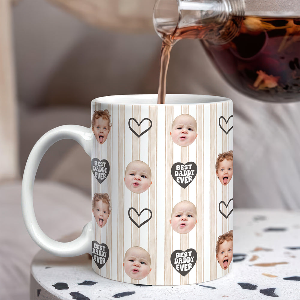 Personalized Photo Mug Gift for Dad Custom Face Father's Day HN590 - edge to edge mug GradoCreations