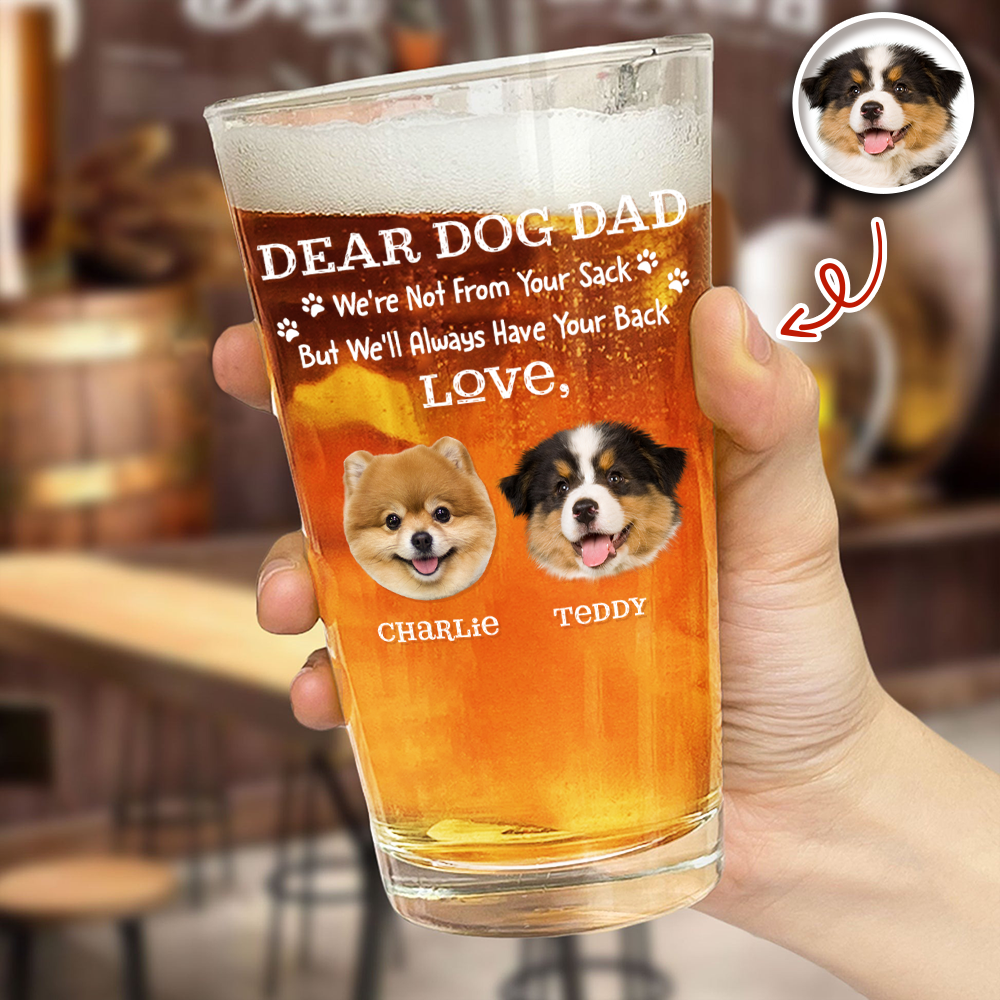 Personalized Dog Dad Beer Glass Custom Photo Gift Idea HN590 - Print Beer Glass GradoCreations