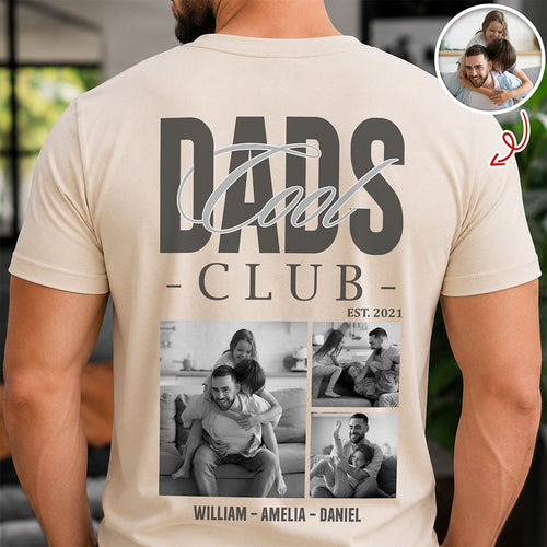 Custom Photo Comfort Shirt Cool Dads Club Gift for Father Comfort Shirt Back GradoCreations