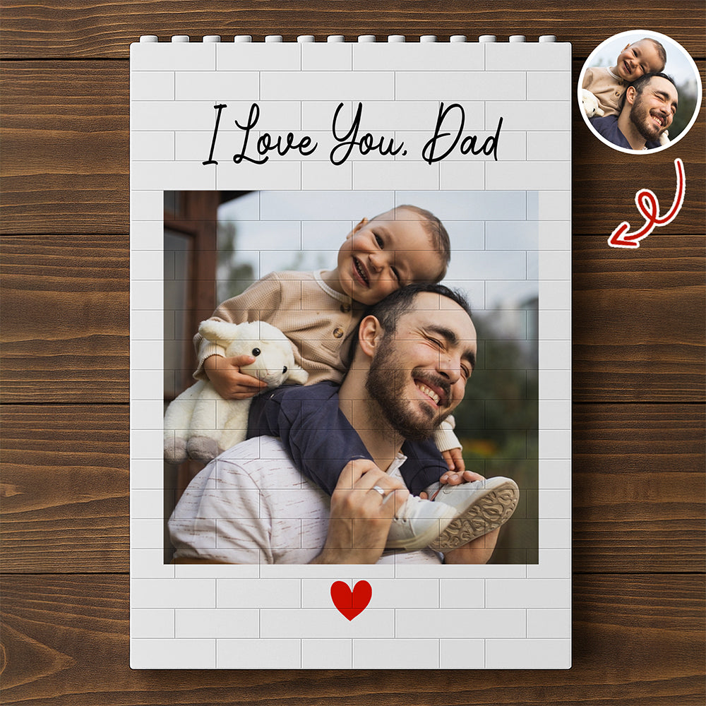 Personalized Photo Building Block Gift for Dad | Father's Day HN590 - Building Blocks diff design GradoCreations