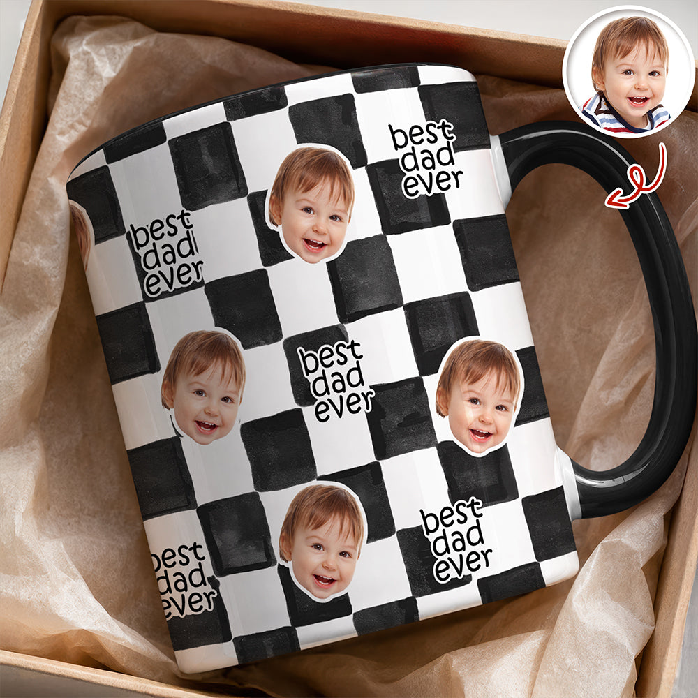 Personalized Photo Mug Custom Gift for Parents, Best Dad/Mom HN590 - Accent Mug In Full GradoCreations