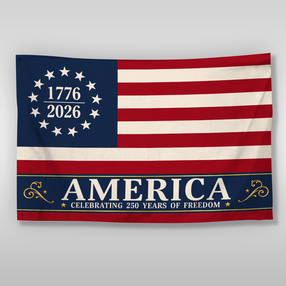 Personalized America 250 Years House Flag for Independence Day HN590 - Banner House Flag GradoCreations