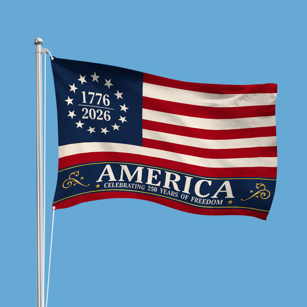 Personalized America 250 Years House Flag for Independence Day HN590 - Banner House Flag GradoCreations