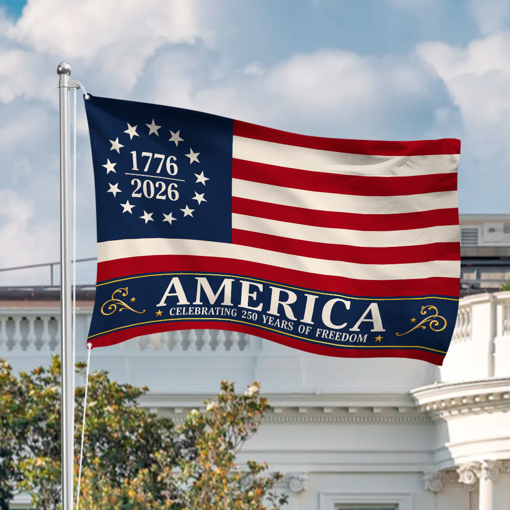 Personalized America 250 Years House Flag for Independence Day HN590 - Banner House Flag GradoCreations