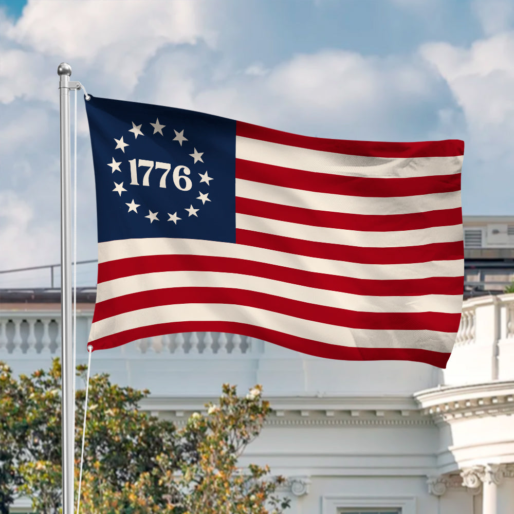 Personalized Betsy Ross 250th Birthday Flag Gift for Family HN590 - Banner House Flag GradoCreations