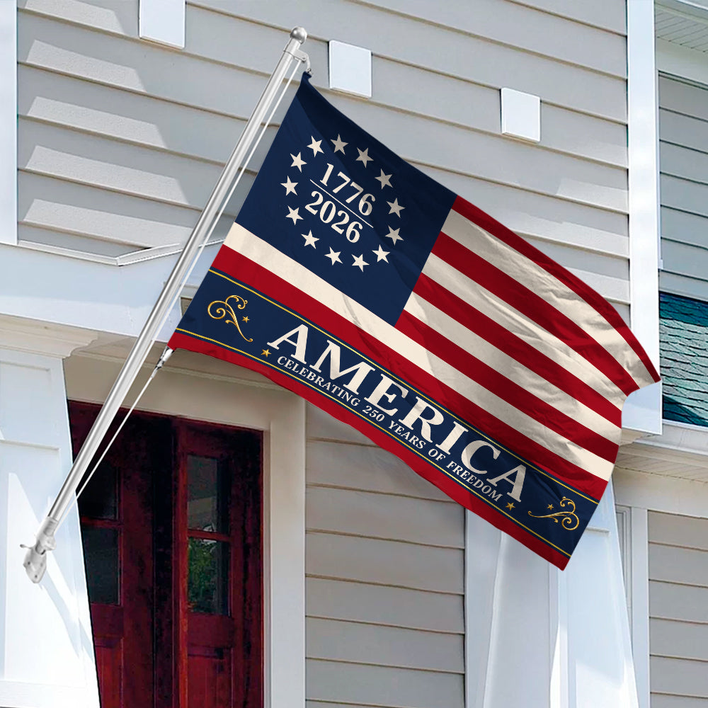 Personalized America 250 Years House Flag for Independence Day HN590 - Banner House Flag GradoCreations