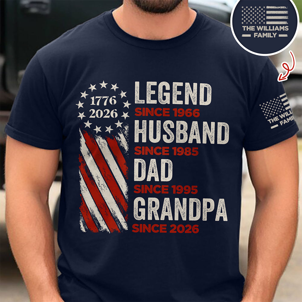 Personalized Dark Shirt for Dad, Grandpa Gift Idea Short Sleeve Print Shirt GradoCreations