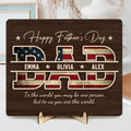 Personalized Wooden Plaque Custom Kid Names Gift for Dad HN590 - 2-Layered Wooden Plaque With Stand GradoCreations