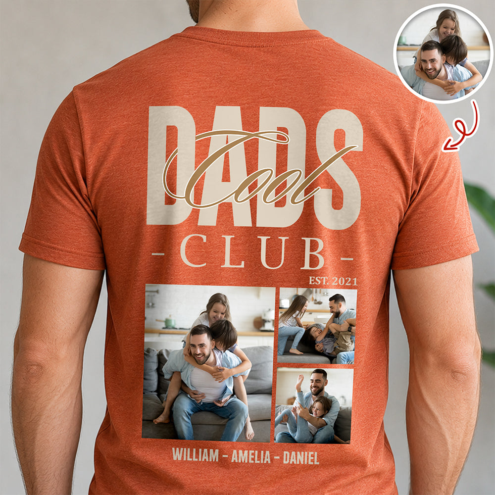Custom Photo Comfort Shirt Cool Dads Club Gift for Father Comfort Shirt Back GradoCreations