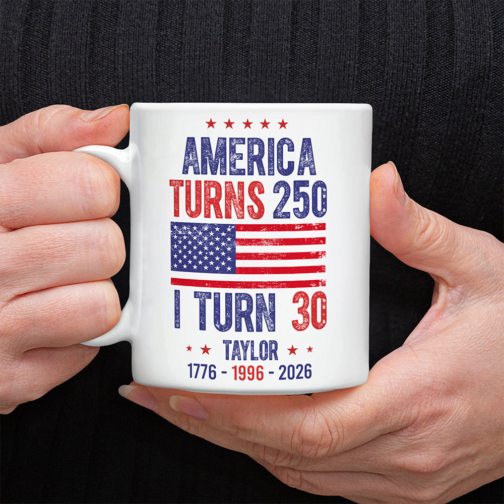 Personalized 250th Anniversary USA Mug Custom Name Gift HN590 - mug GradoCreations