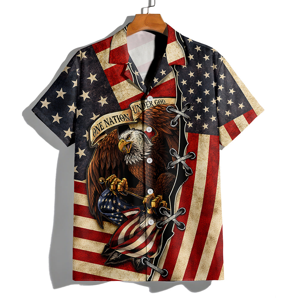 Personalized Patriotic Hawaii Shirt Custom USA Design Gift HN590 - AOP Hawai Shirt GradoCreations