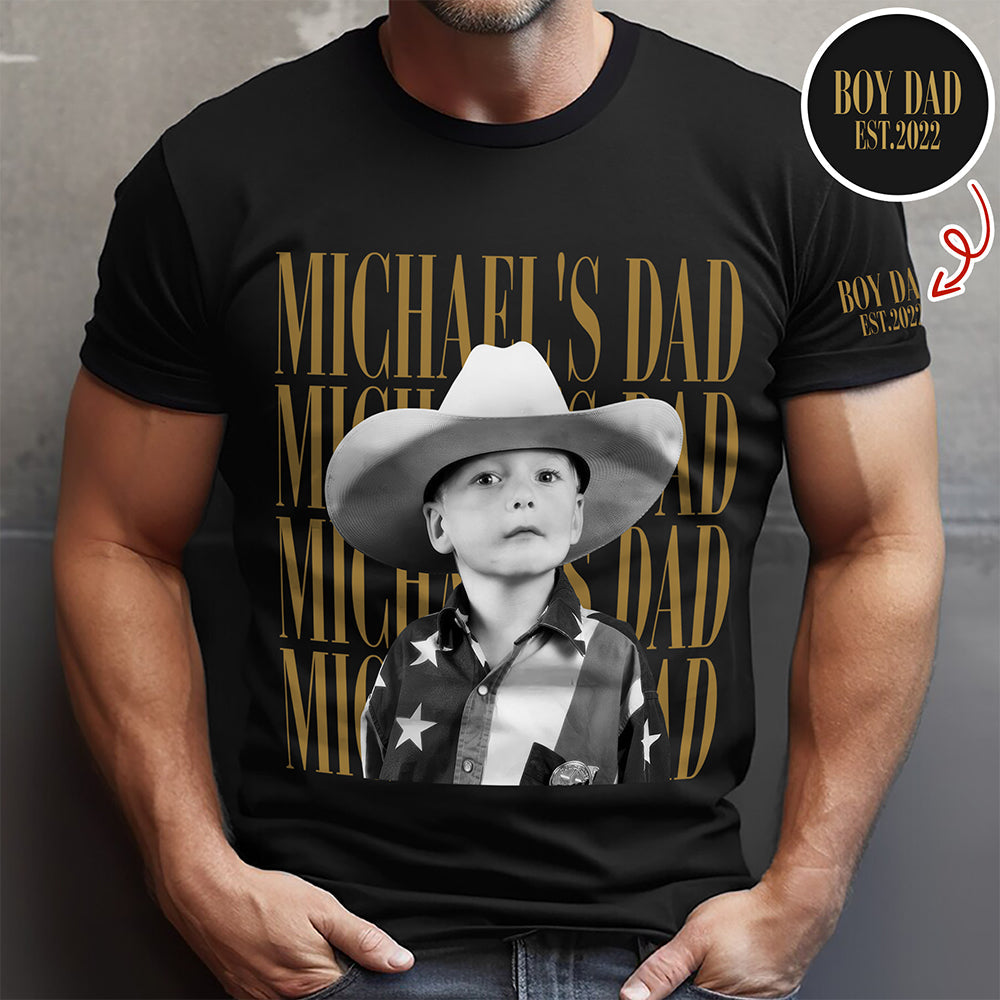 Personalized Photo Short Sleeve Shirt Custom Gift for Dad Short Sleeve Print Shirt GradoCreations