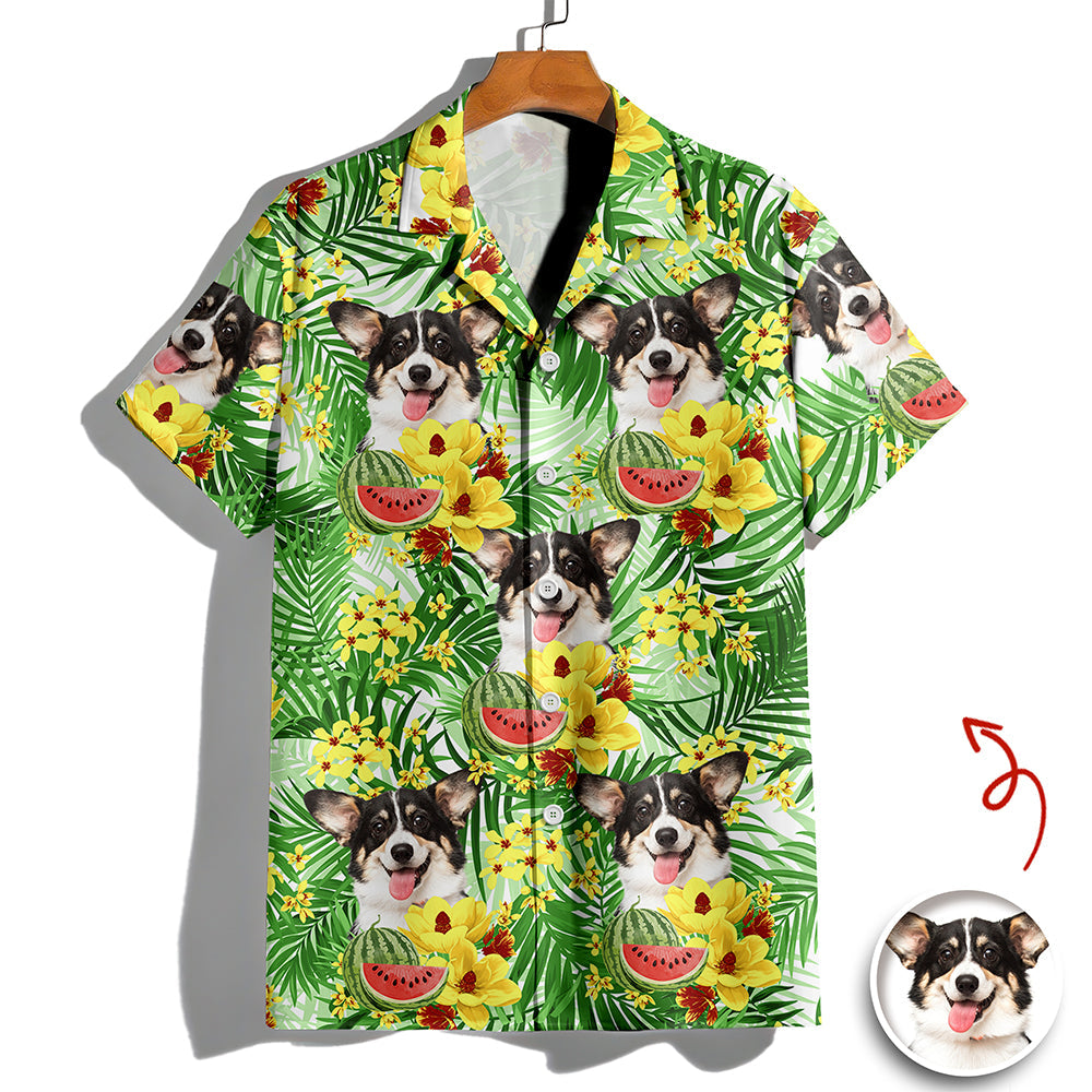 Personalized Tropical Hawaiian Shirt Custom Pet Portrait Gift for Pet Lovers HN590 - AOP Hawai Shirt GradoCreations