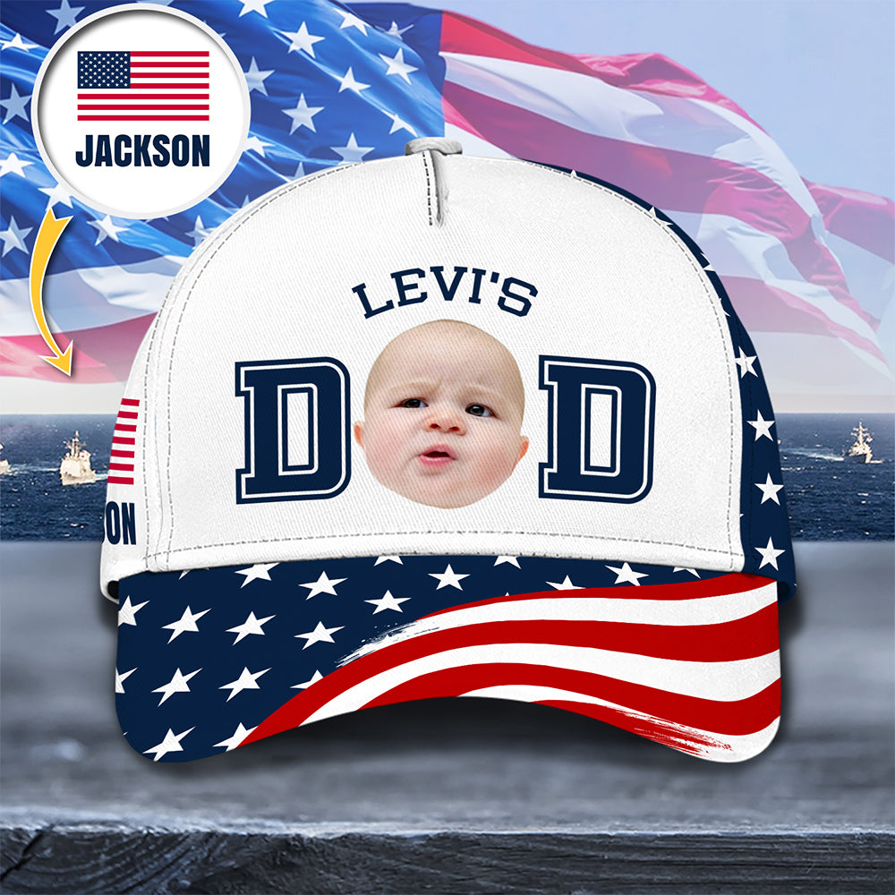 Personalized Kid Photo Cap Custom Design Gift for Dad HN590 - AOP Cap GradoCreations