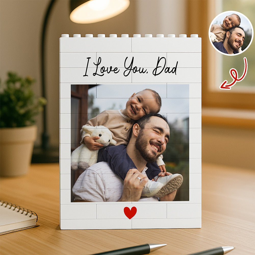 Personalized Photo Building Block Gift for Dad | Father's Day HN590 - Building Blocks diff design GradoCreations