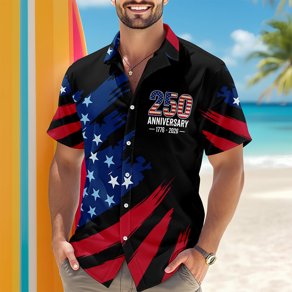 Personalized Patriotic Hawaii Shirt American Flag 4th of July Gift HN590 - AOP Hawai Shirt GradoCreations