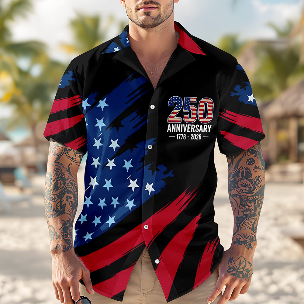Personalized Patriotic Hawaii Shirt American Flag 4th of July Gift HN590 - AOP Hawai Shirt GradoCreations