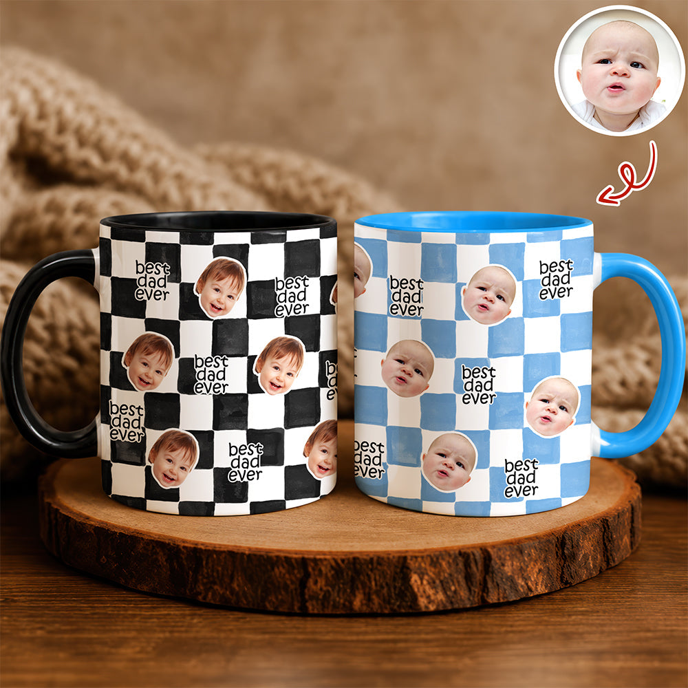 Personalized Photo Mug Custom Gift for Parents, Best Dad/Mom HN590 - Accent Mug In Full GradoCreations