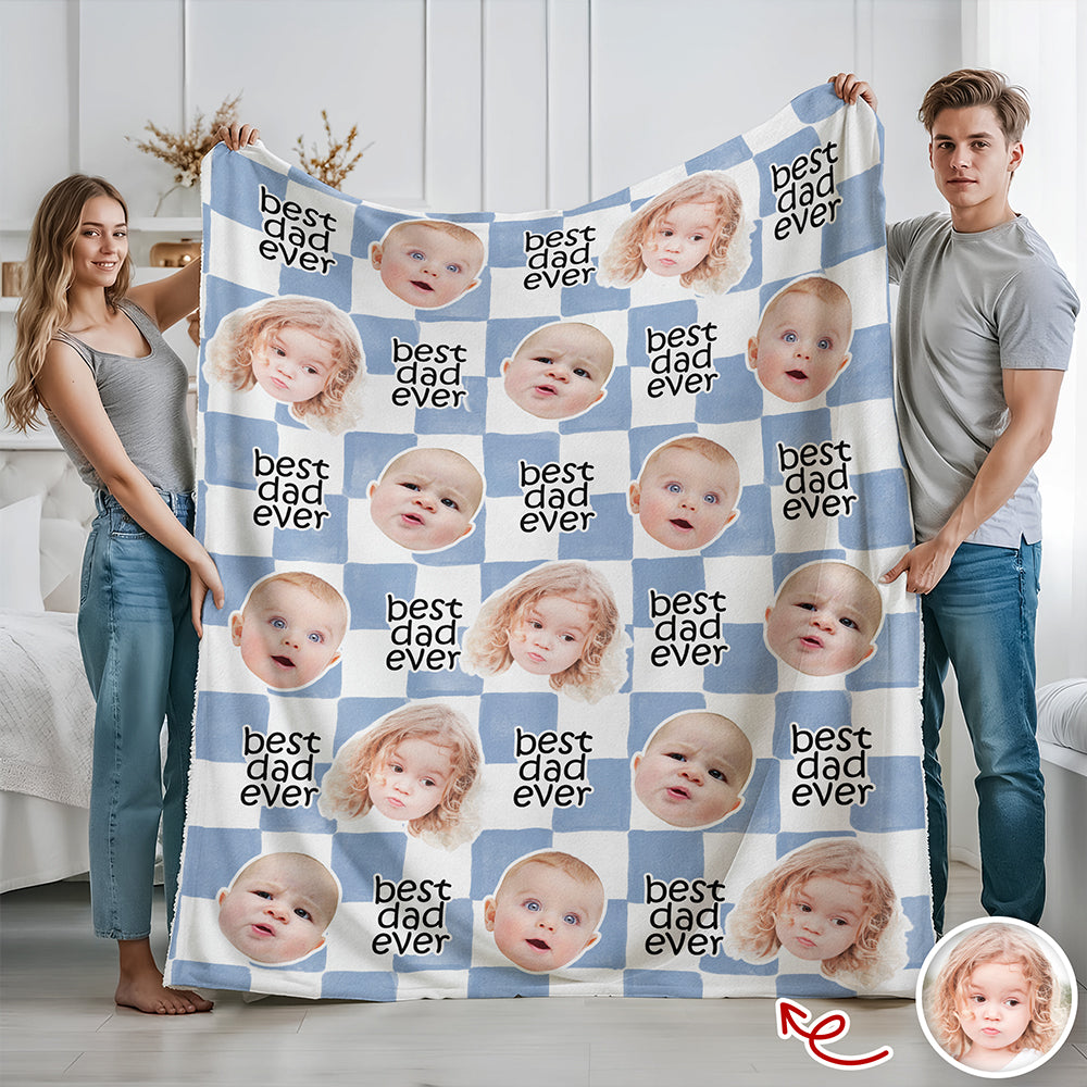 Personalized Baby Face Blanket Gift for Mom & Dad Family HN590 - Blanket GradoCreations