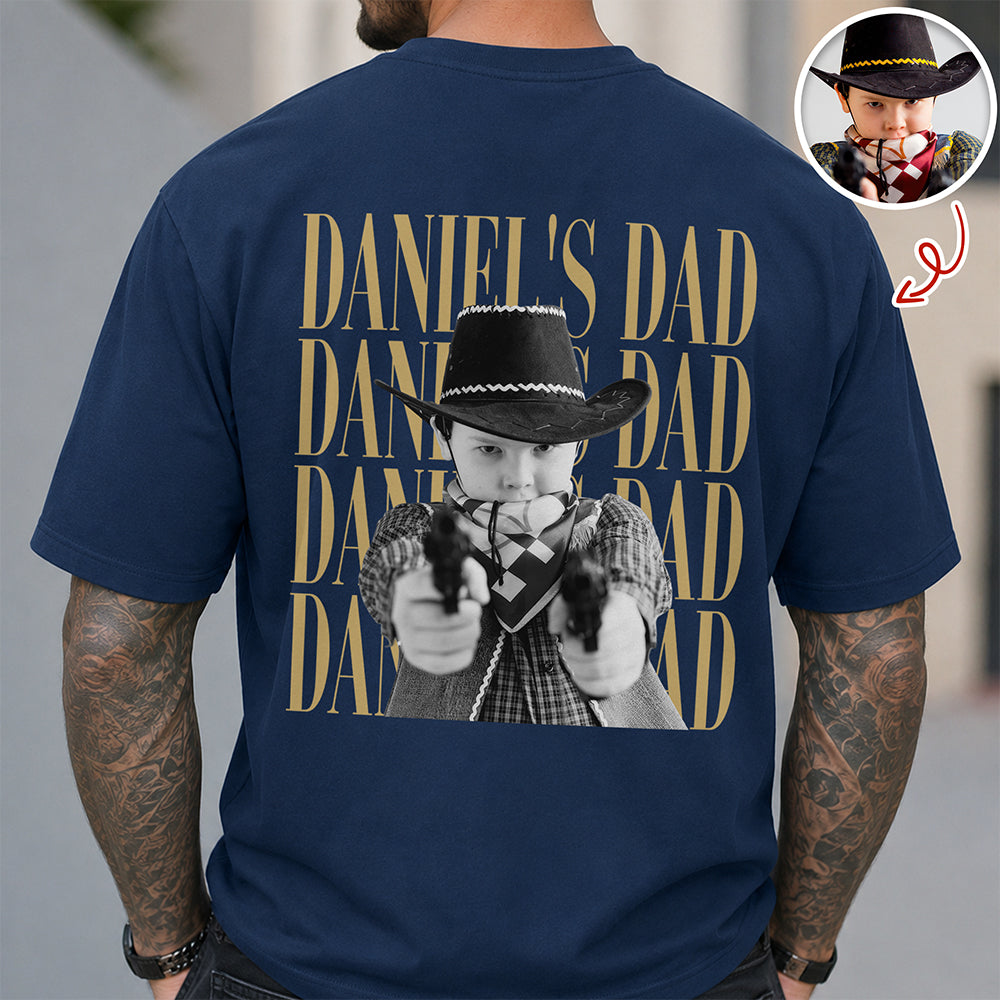 Personalized Vintage Photo Comfort Shirt Gift for Dad, Grandpa Comfort Shirt Back GradoCreations