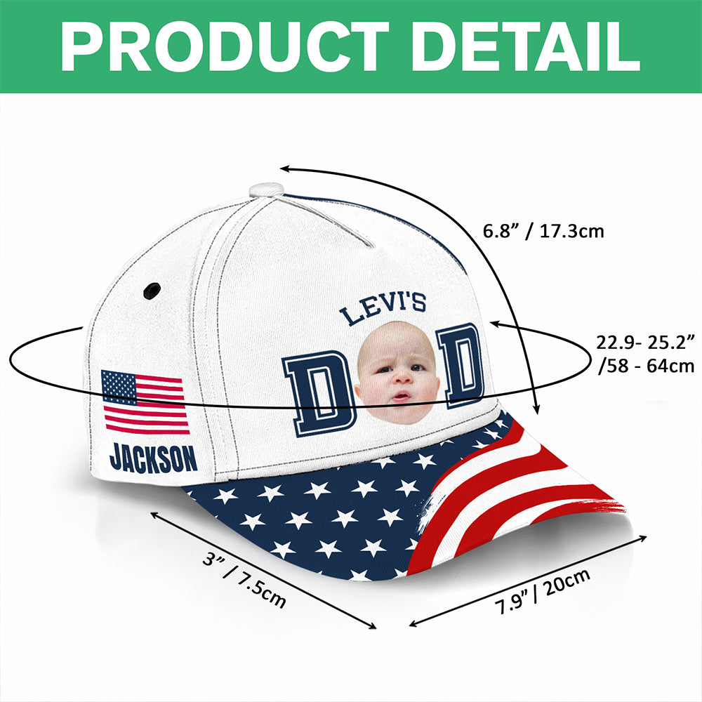 Personalized Kid Photo Cap Custom Design Gift for Dad HN590 - AOP Cap GradoCreations