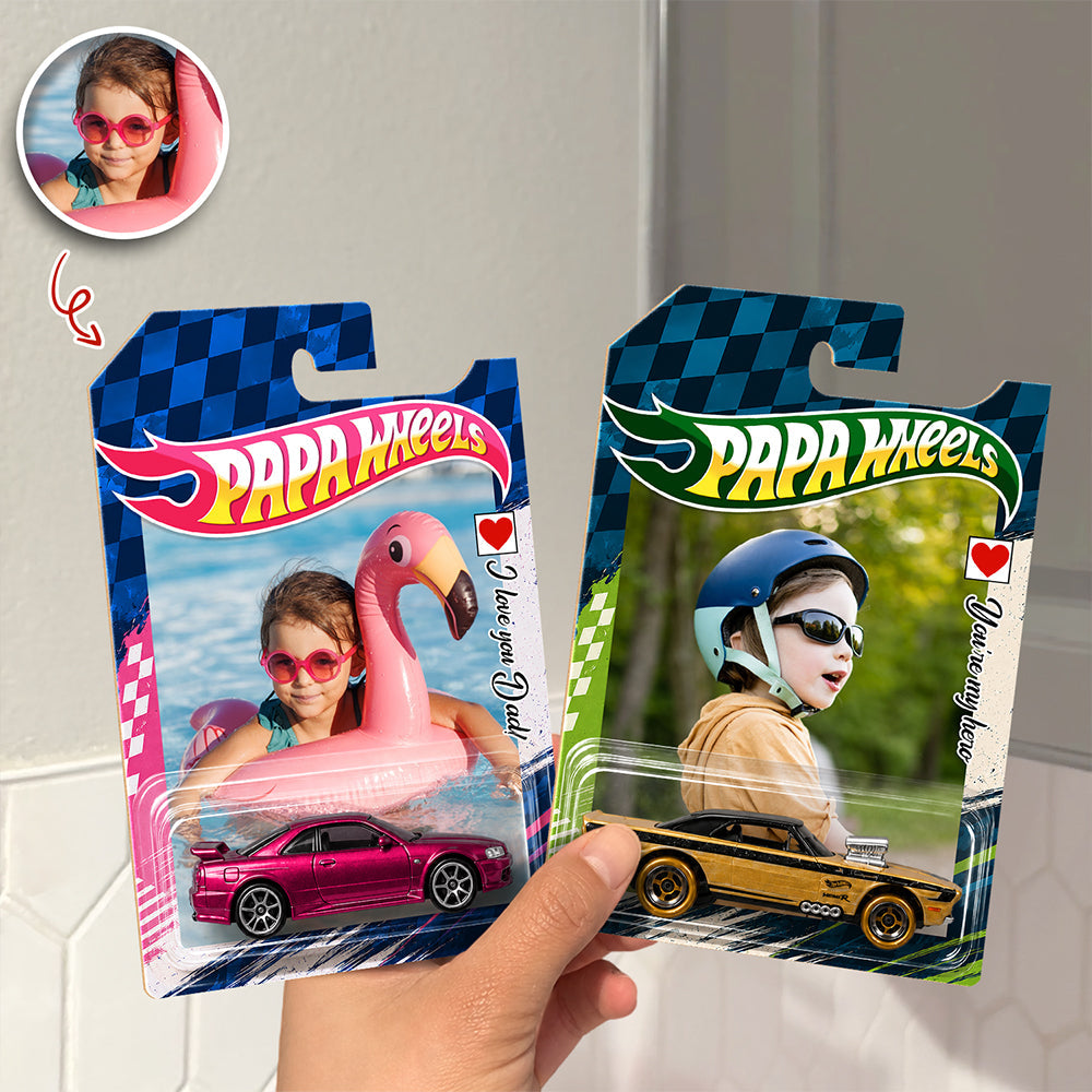 Personalized Hot Wheels Packaging Custom Photo Gift for Dad HN590 - Hot Wheels GradoCreations