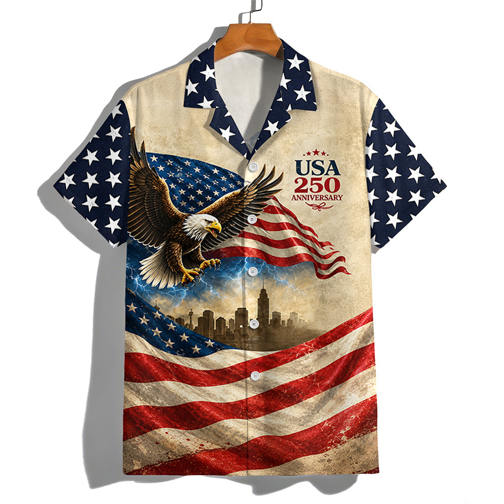 Personalized USA Patriotic Hawaii Shirt for 4th of July HN590 - AOP Hawai Shirt GradoCreations