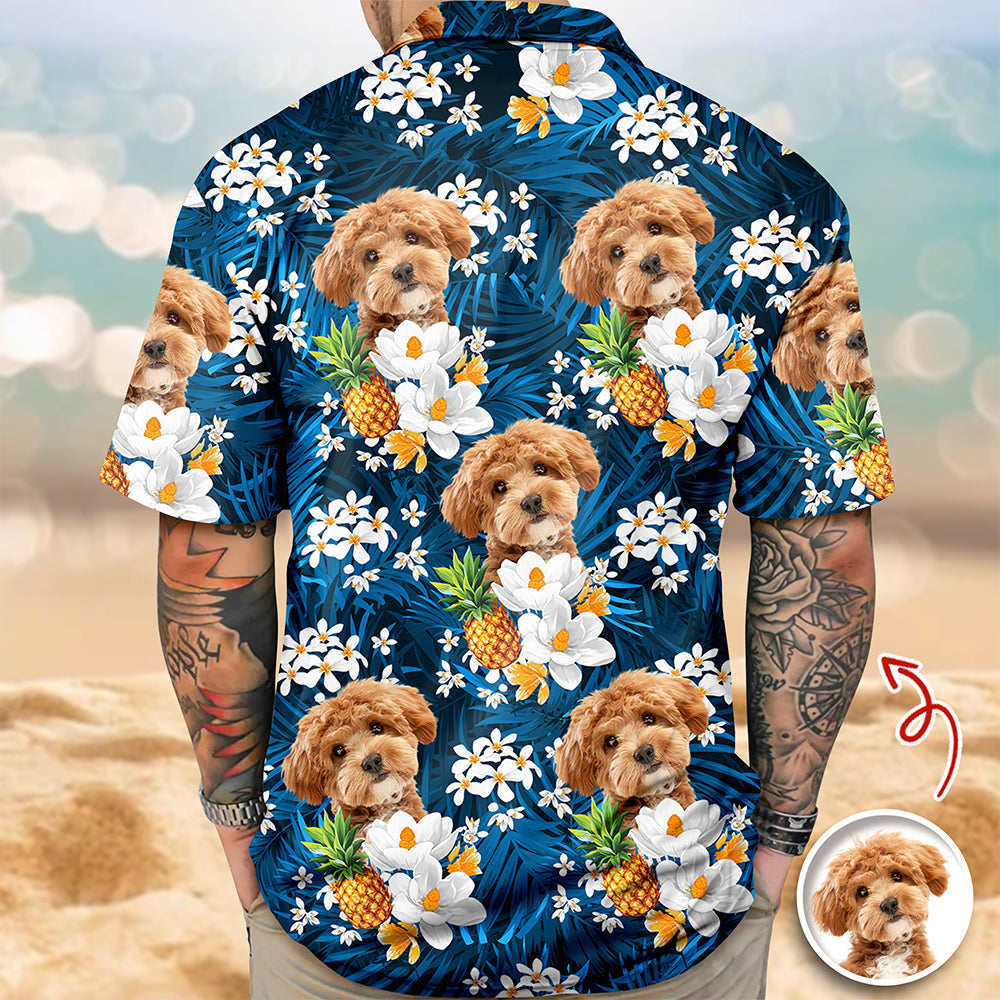 Personalized Tropical Hawaiian Shirt Custom Pet Portrait Gift for Pet Lovers HN590 - AOP Hawai Shirt GradoCreations