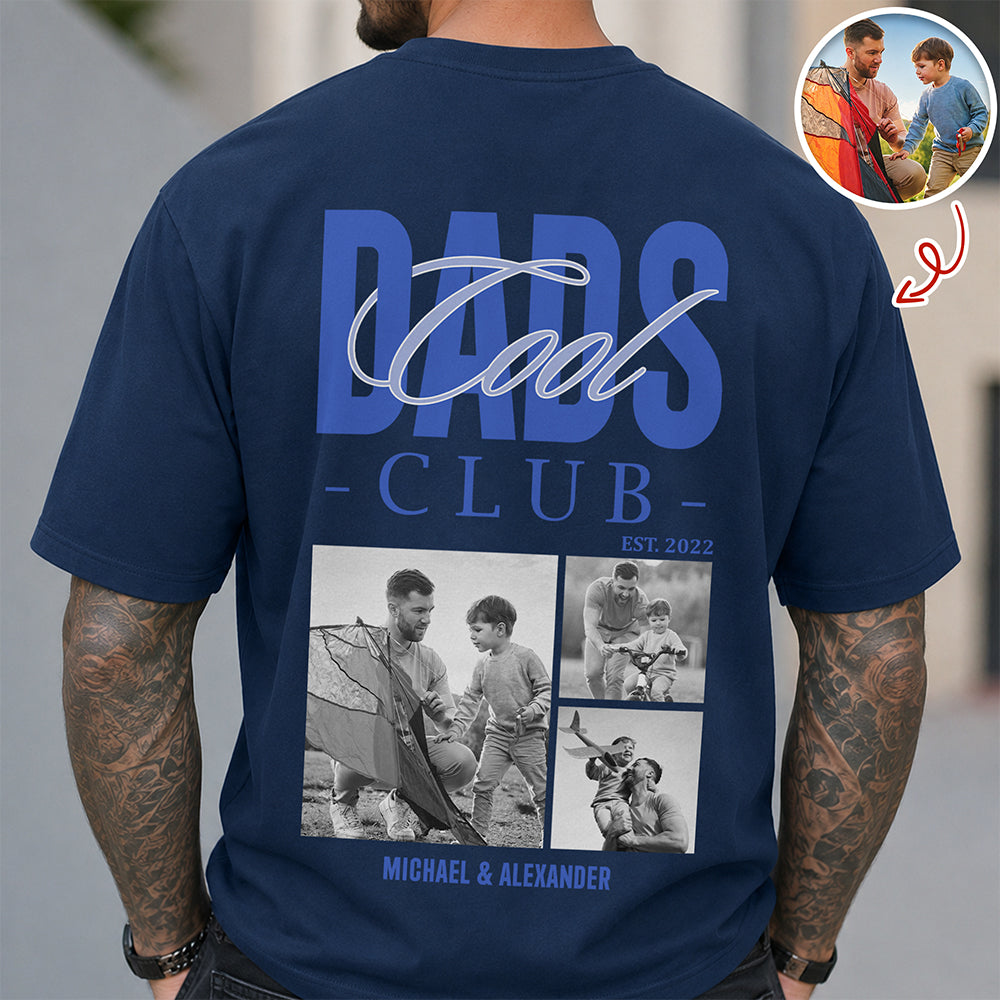 Custom Photo Comfort Shirt Cool Dads Club Gift for Father Comfort Shirt Back GradoCreations