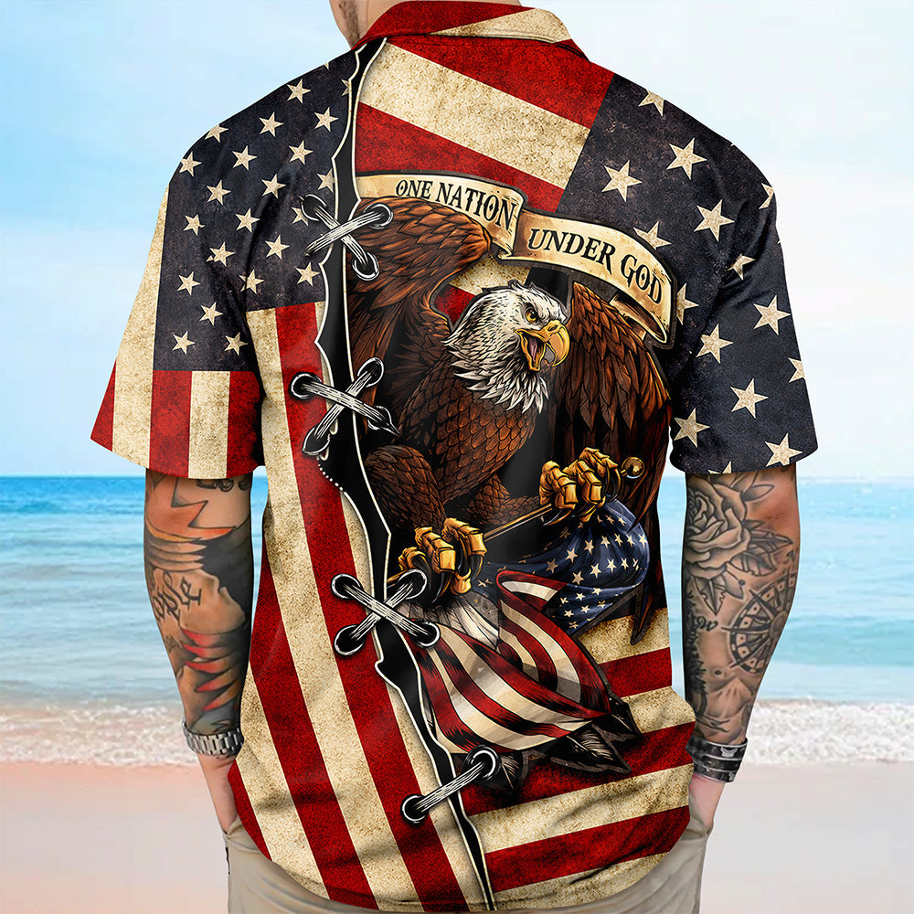 Personalized Patriotic Hawaii Shirt Custom USA Design Gift HN590 - AOP Hawai Shirt GradoCreations