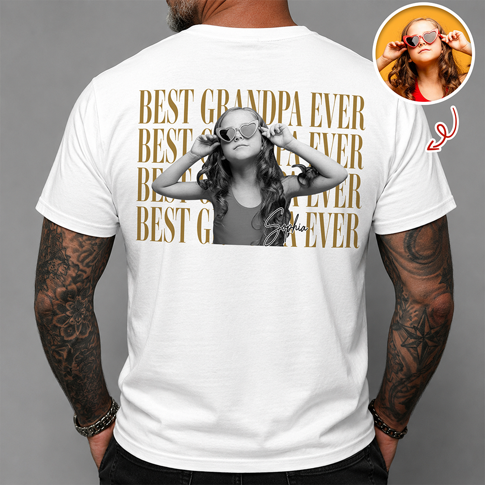 Personalized Vintage Photo Shirt Best Dad Mom Ever Family Gift HN590 - Tshirt Back GradoCreations