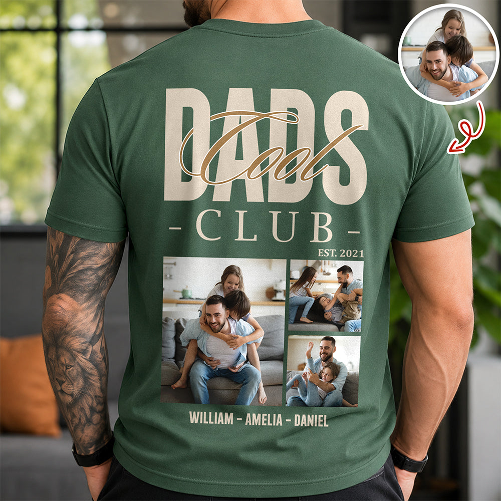 Custom Photo Comfort Shirt Cool Dads Club Gift for Father Comfort Shirt Back GradoCreations