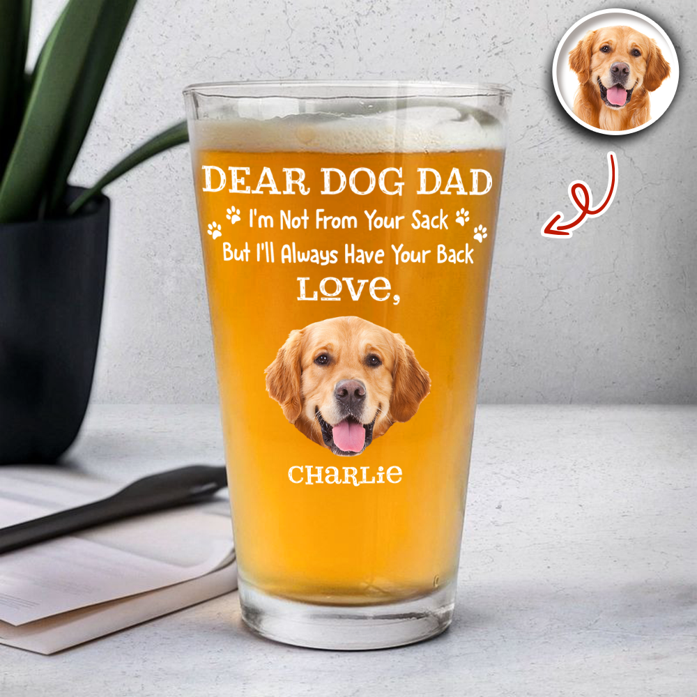 Personalized Dog Dad Beer Glass Custom Photo Gift Idea HN590 - Print Beer Glass GradoCreations