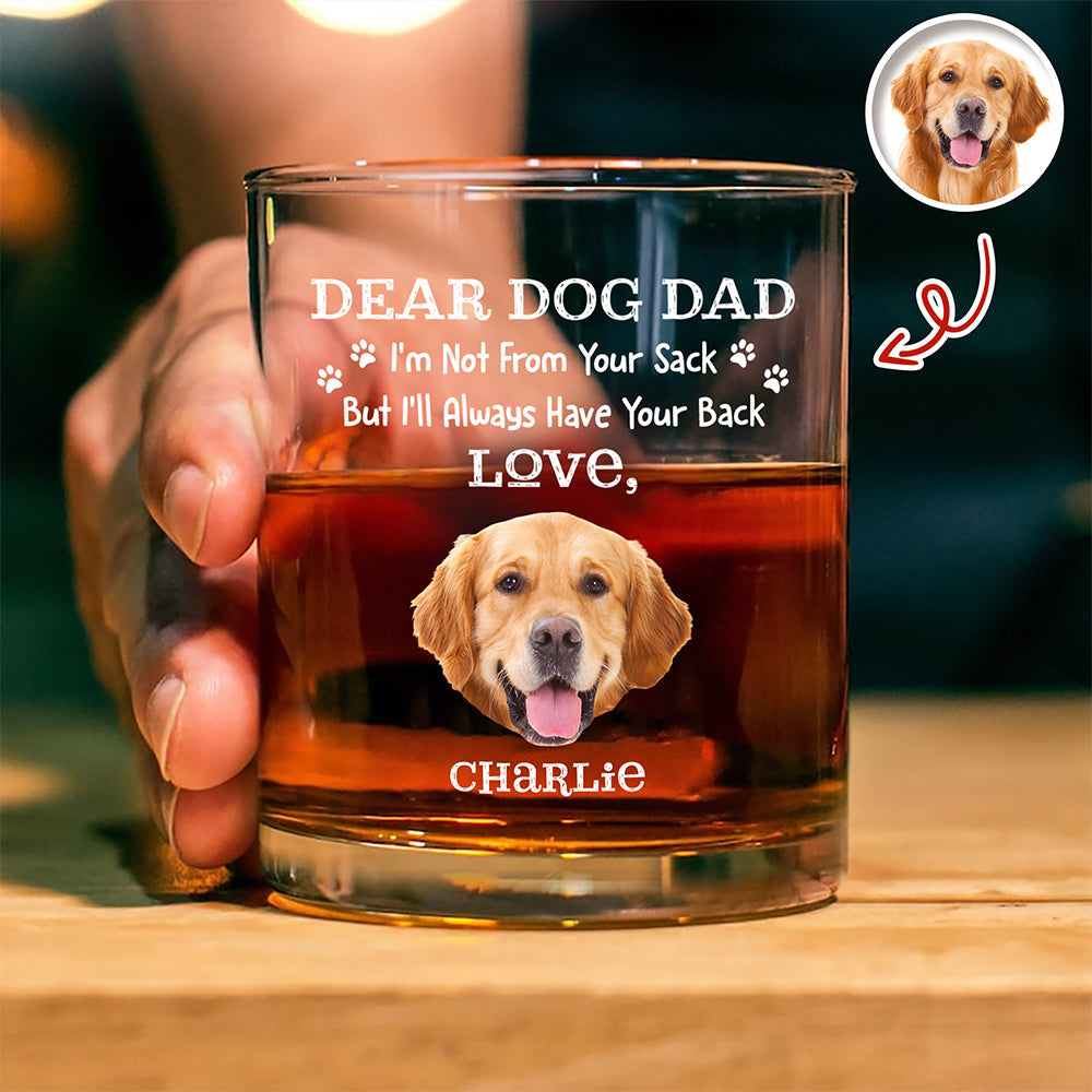 Personalized Photo Rock Glass Custom Gift for Dog Dad HN590 - Print Rock Glass GradoCreations