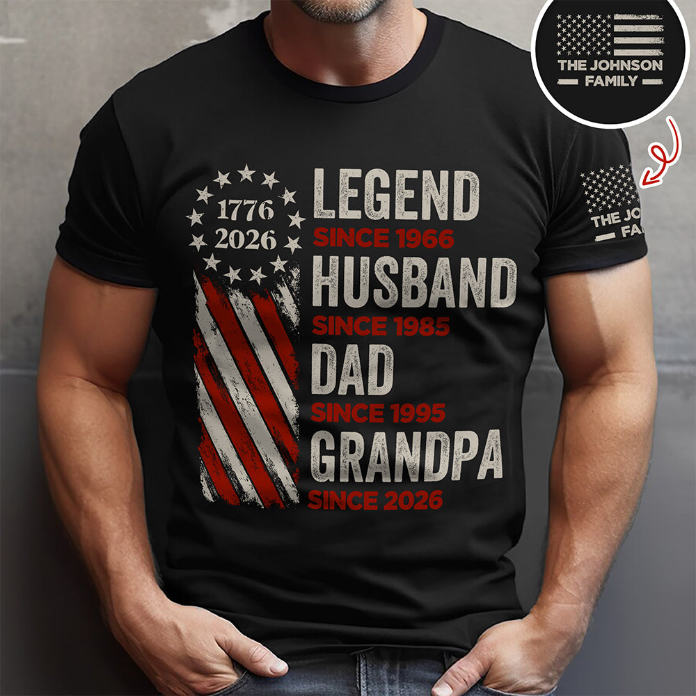 Personalized Dark Shirt for Dad, Grandpa Gift Idea Short Sleeve Print Shirt GradoCreations