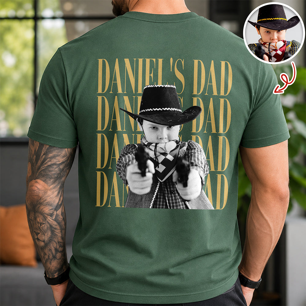 Personalized Vintage Photo Comfort Shirt Gift for Dad, Grandpa Comfort Shirt Back GradoCreations