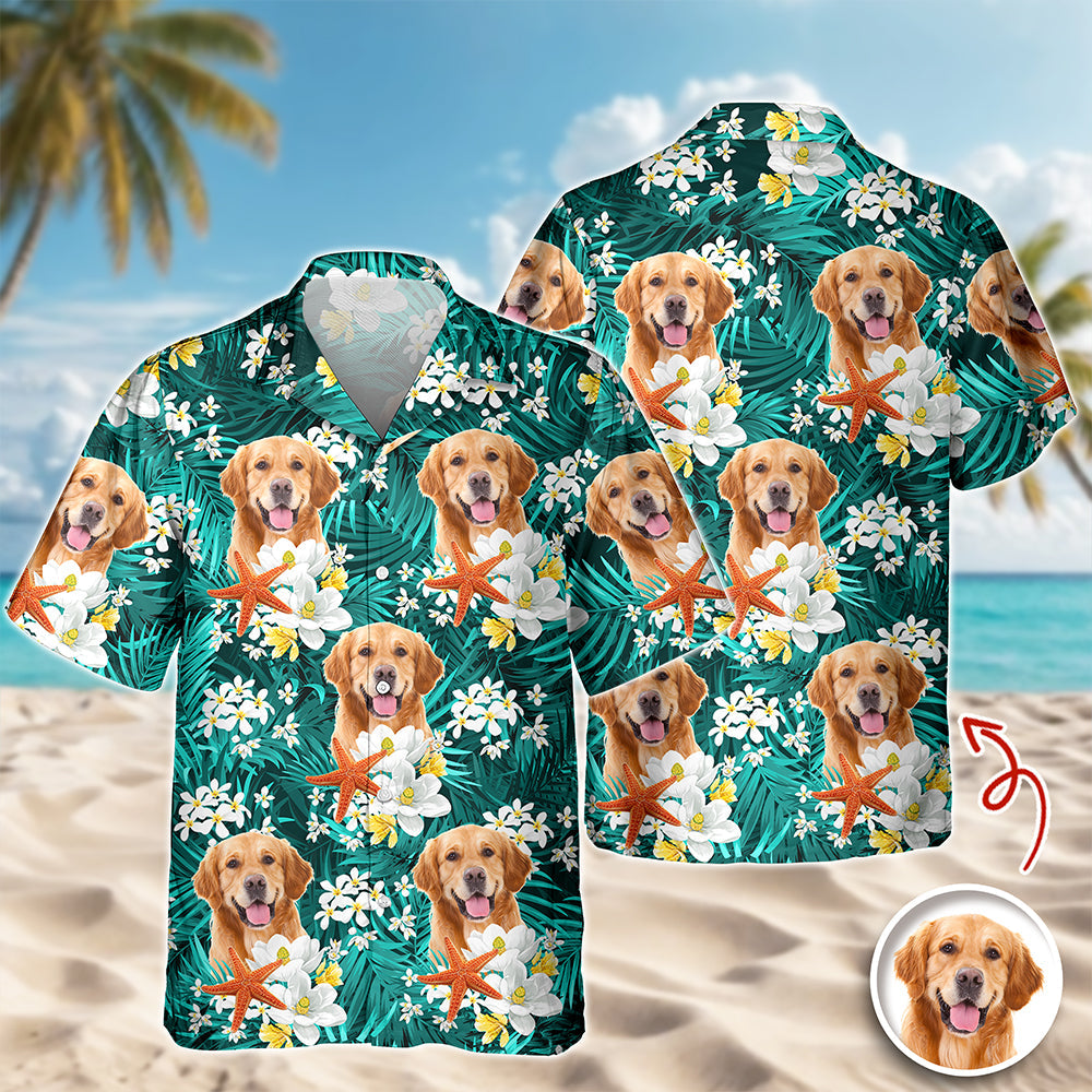 Personalized Tropical Hawaiian Shirt Custom Pet Portrait Gift for Pet Lovers HN590 - AOP Hawai Shirt GradoCreations