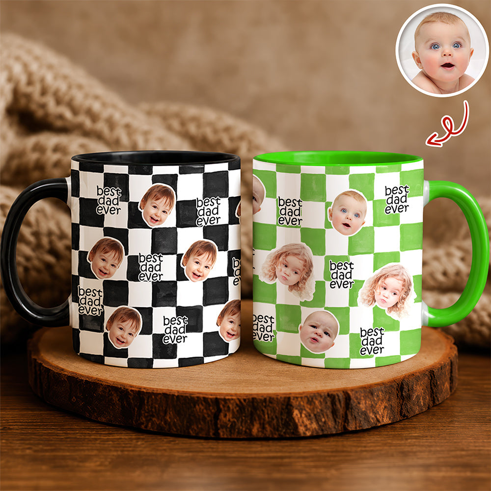 Personalized Photo Mug Custom Gift for Parents, Best Dad/Mom HN590 - Accent Mug In Full GradoCreations