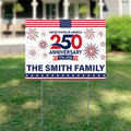 Personalized Family Name 250th Anniversary Yard Sign USA Gift HN590 - Yard Sign GradoCreations