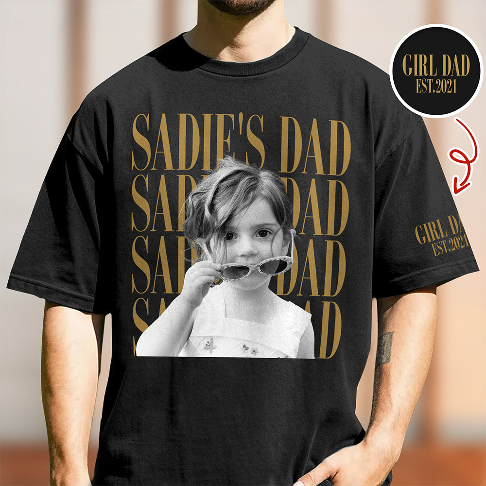 Personalized Photo Short Sleeve Shirt Custom Gift for Dad Short Sleeve Print Shirt GradoCreations