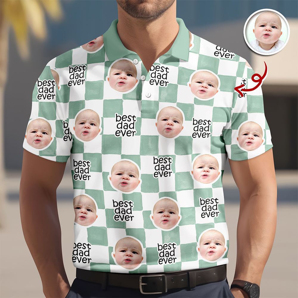 Personalized Baby Face Polo Shirt Gift for Dad or Mom HN590 - Men's Polo Shirt GradoCreations