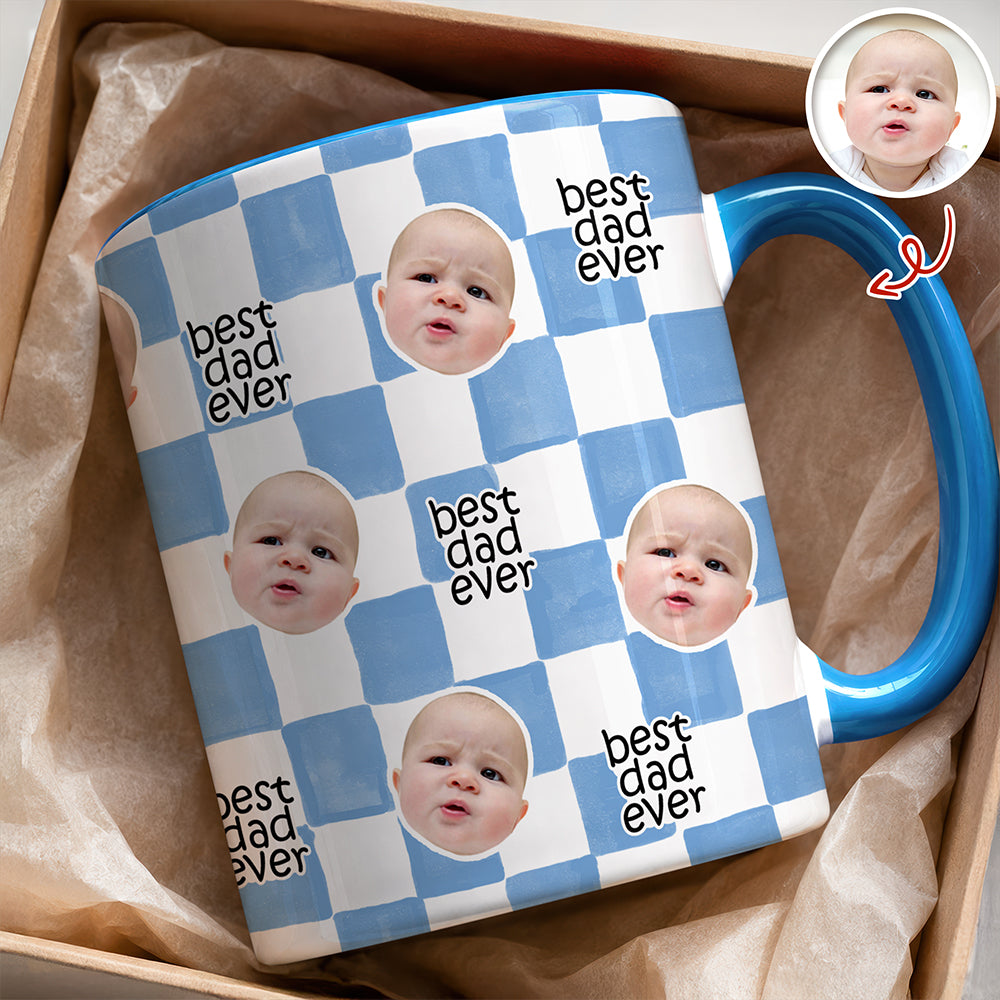 Personalized Photo Mug Custom Gift for Parents, Best Dad/Mom HN590 - Accent Mug In Full GradoCreations