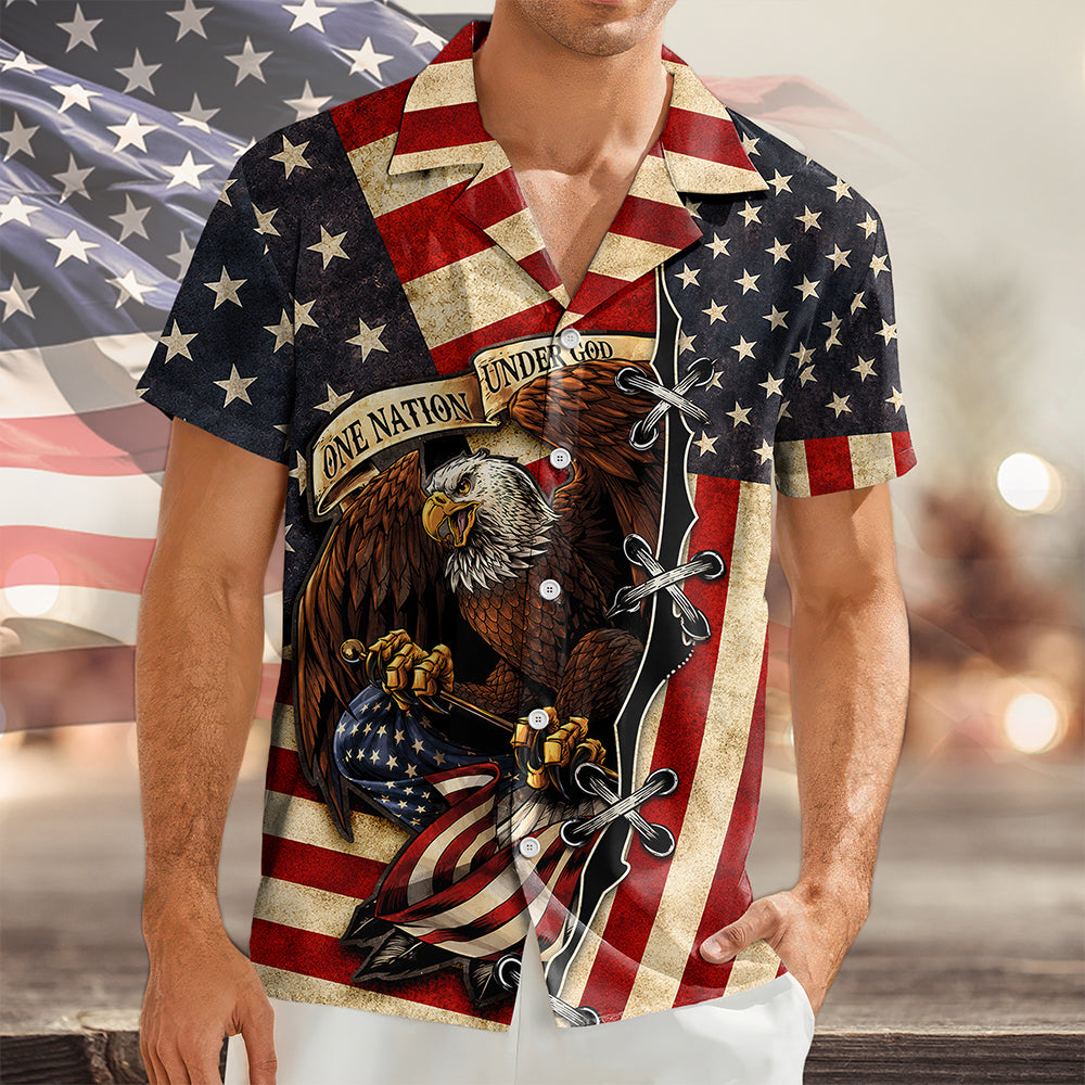 Personalized Patriotic Hawaii Shirt Custom USA Design Gift HN590 - AOP Hawai Shirt GradoCreations