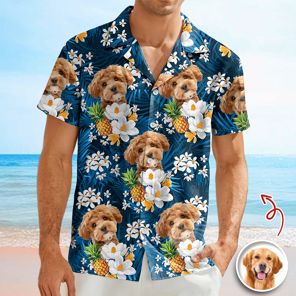 Personalized Tropical Hawaiian Shirt Custom Pet Portrait Gift for Pet Lovers HN590 - AOP Hawai Shirt GradoCreations