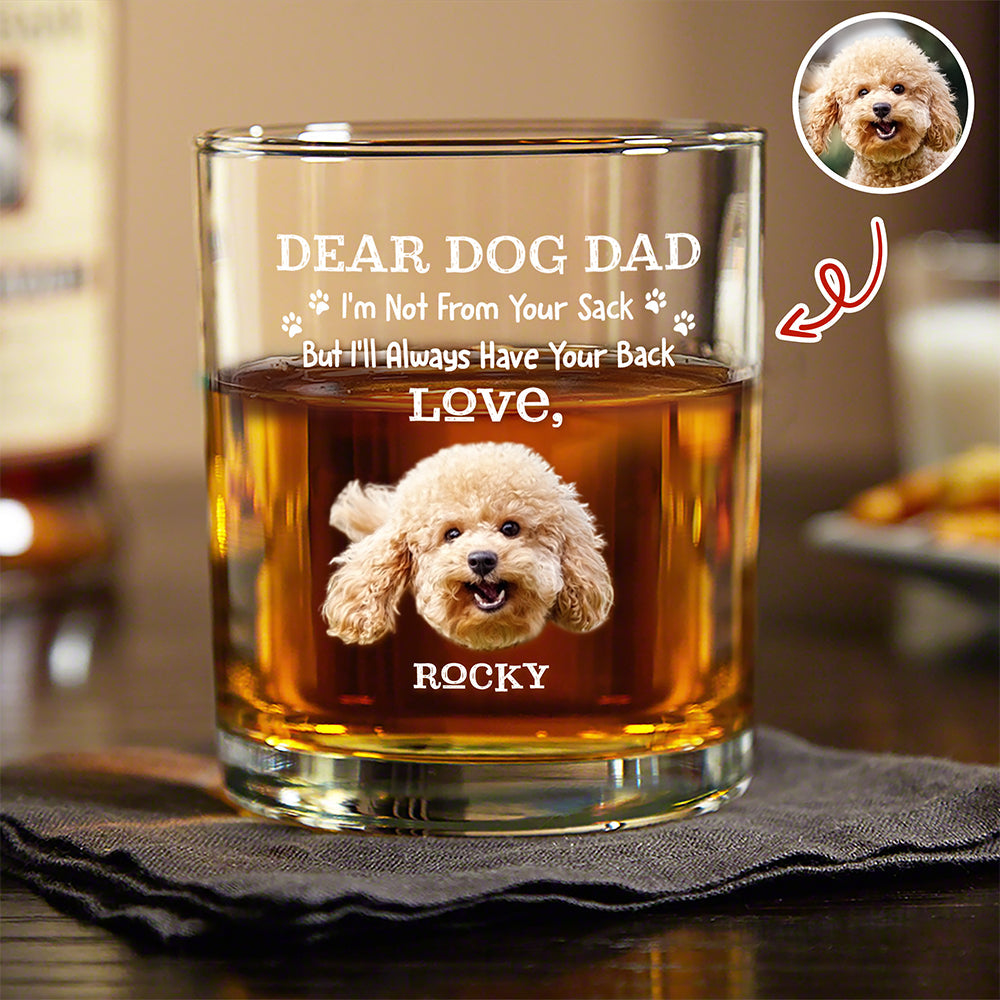 Personalized Photo Rock Glass Custom Gift for Dog Dad HN590 - Print Rock Glass GradoCreations