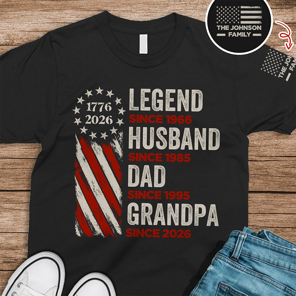 Personalized Dark Shirt for Dad, Grandpa Gift Idea Short Sleeve Print Shirt GradoCreations