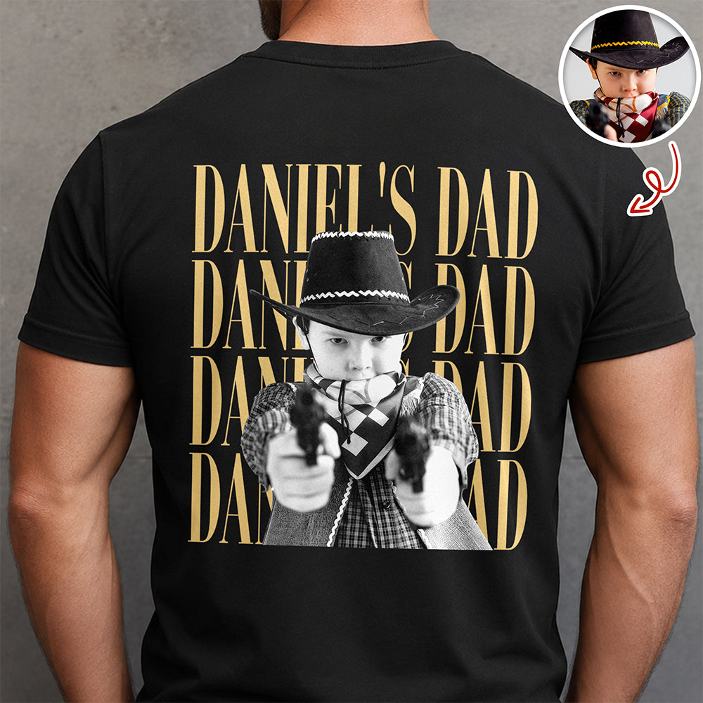 Personalized Vintage Photo Comfort Shirt Gift for Dad, Grandpa Comfort Shirt Back GradoCreations