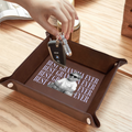Personalized Leather Valet Tray Custom Photo Gift for Dad HN590 - Leather Valet Tray GradoCreations