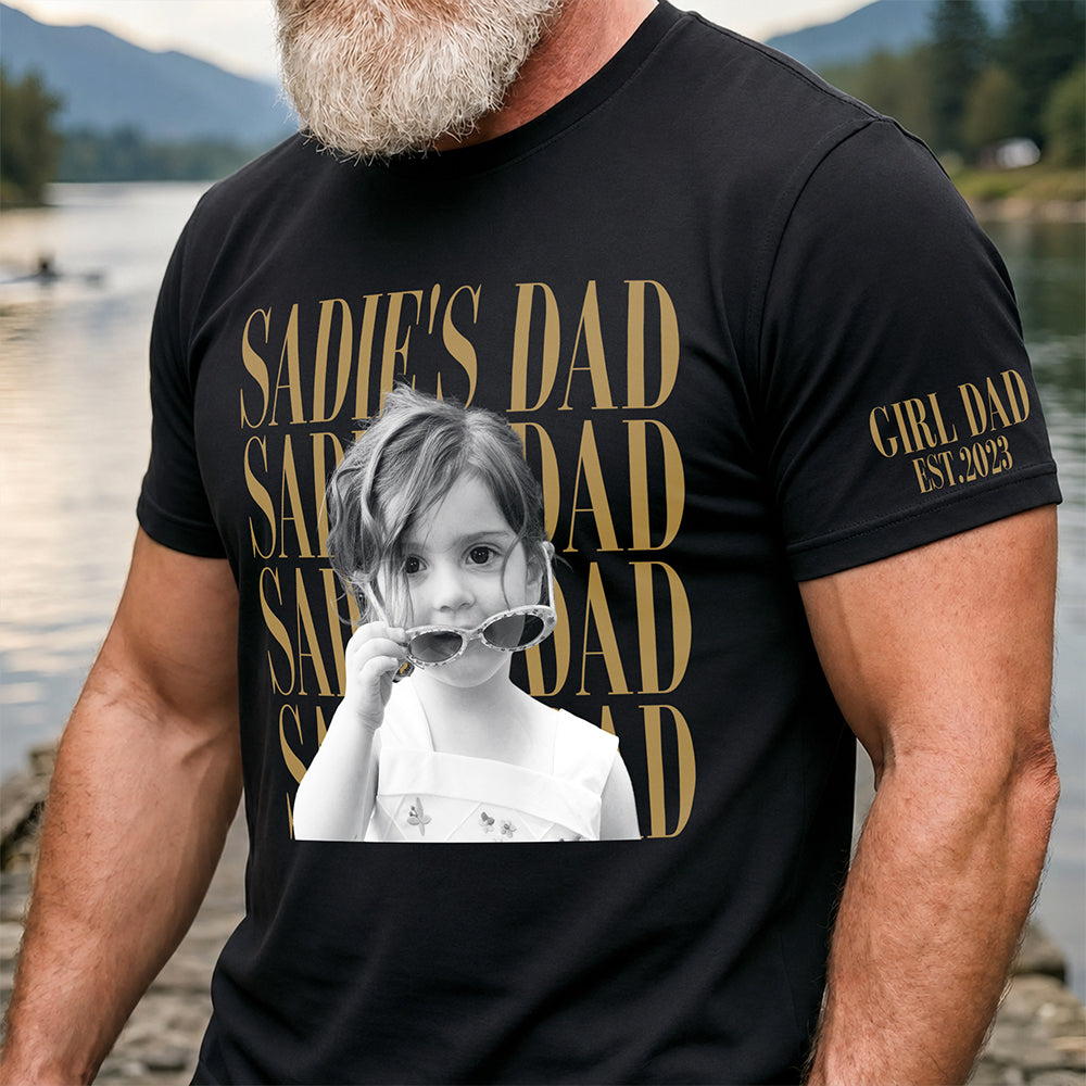 Personalized Photo Short Sleeve Shirt Custom Gift for Dad Short Sleeve Print Shirt GradoCreations